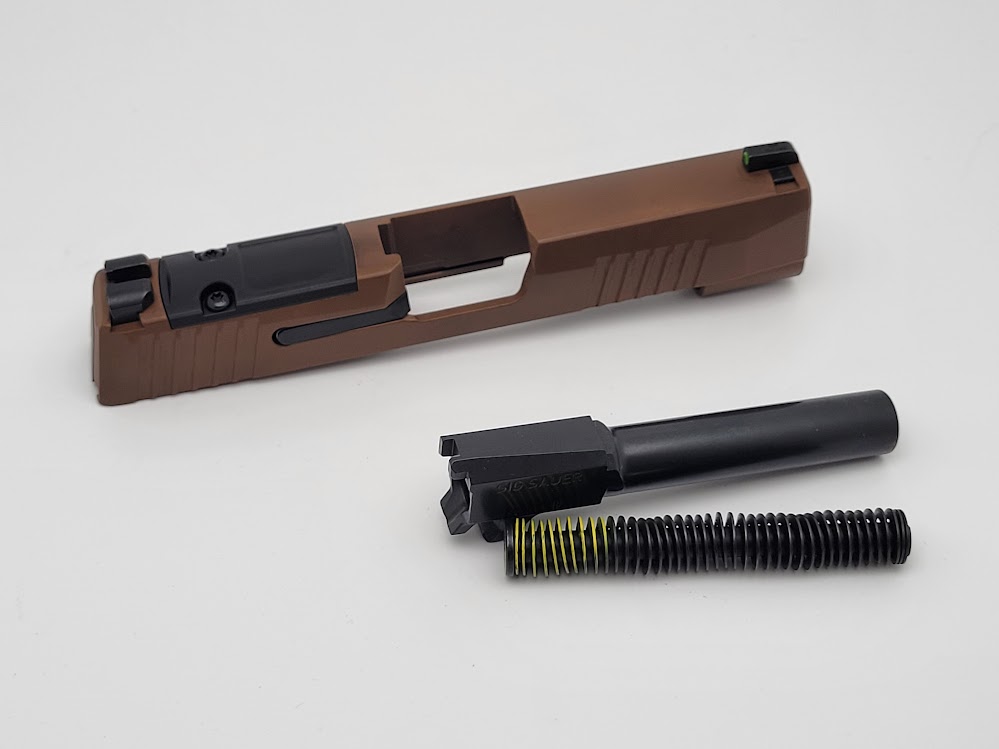 P365XL OPTIC READY SLIDE ASSEMBLY W/ BARREL & RECOIL ASSEMBLY, COYOTE BROWN, 9MM, XRAY3 SIGHTS